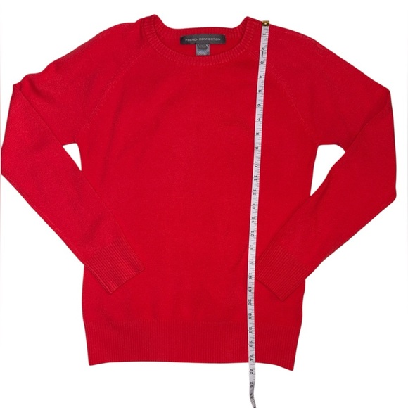 FRENCH CONNECTION Raglan Sleeve Crew Neck Sweater In Mars Red Size Large - Picture 8 of 10